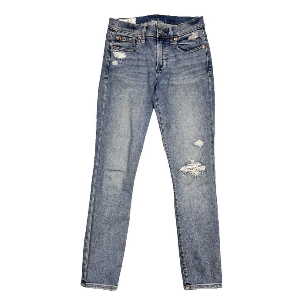 Gap True Skinny Jeans Womens 26/2 Mid Rise Distressed Blue Denim Measure 26 x 26